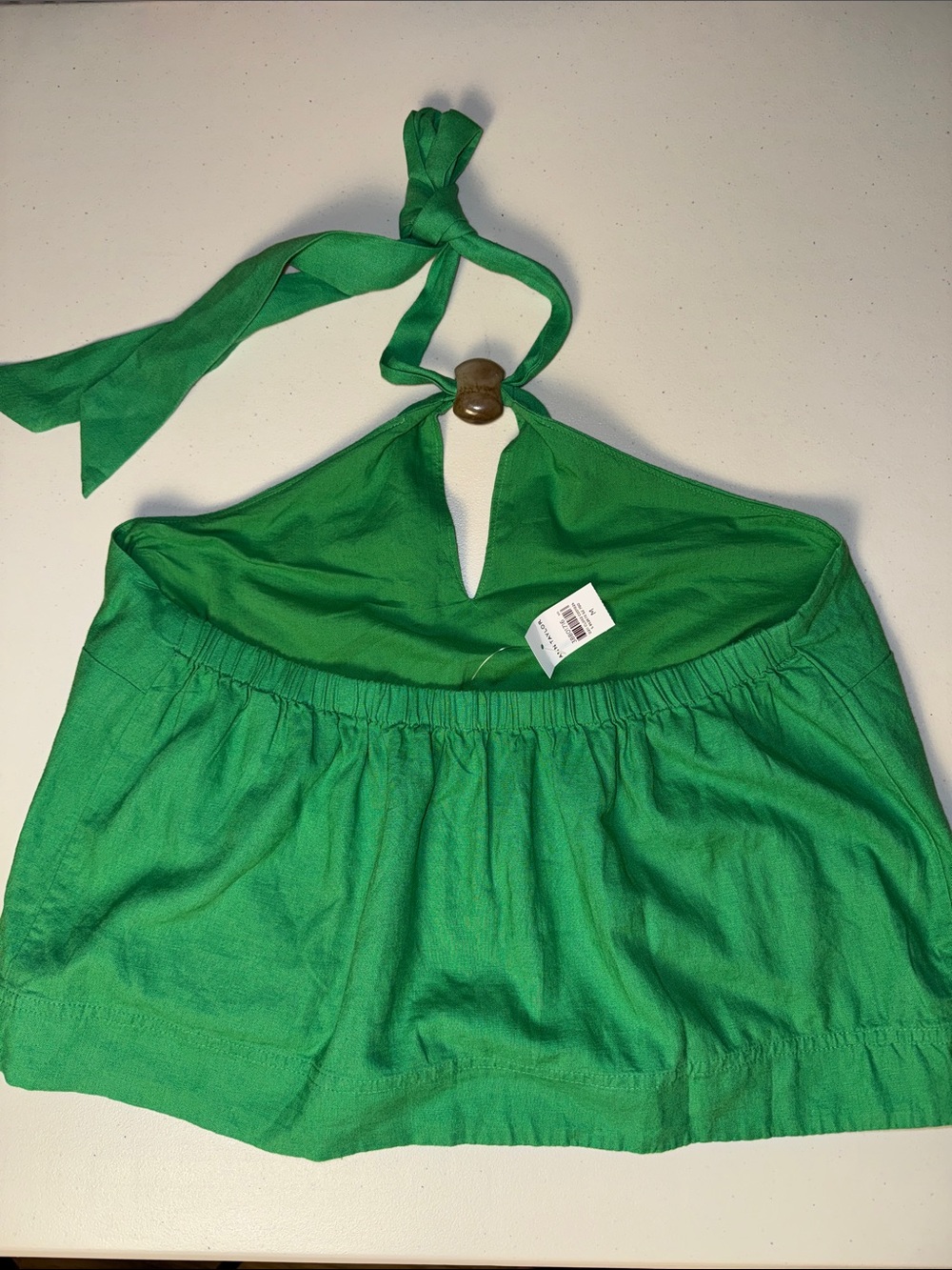Ann Taylor Bright Green Halter Tie Neck Top | Size M - Picture 9 of 11